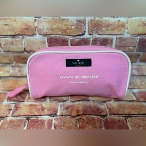 Kate Spade Pink Canvas Cosmetic Case